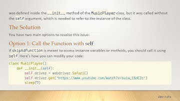 Understanding the TypeError in Python: Fixing Missing self in Function Calls