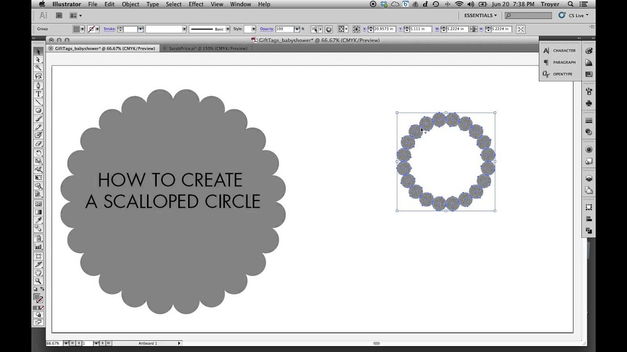 How to make a Scalloped Circle in Adobe Illustrator - YouTube