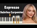 Sabrina Carpenter - Espresso | EASY Slow Tempo Piano Tutorial
