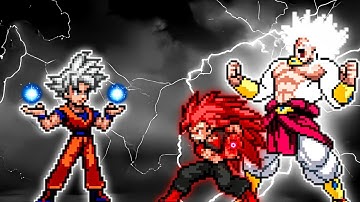 Goku DBS V3.5 MUI OP Buff (New) VS Limit Break Broly SSJ4 OP & Evil Goku SSJ3 OP in Jump Force Mugen
