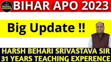 Bihar APO 2023 | New Update | Study Materials | Pariksha Refresher