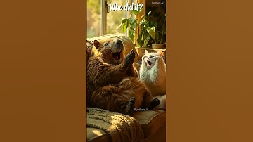 💨😂 Capybara Farted While Scrolling the Phone! Cat Couldn’t Stop Laughing! 🐹📱 #capybara #cutecat