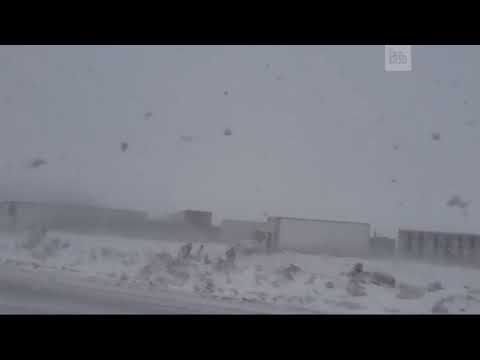 Жесткая авария в США из-за гололеда