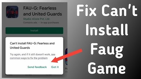 fau g game not installed problem solved | How To Fix faug game cant install problem