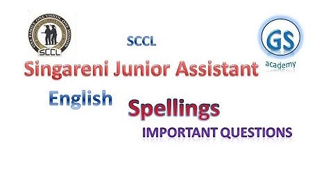 Singareni Junior Assistant Exam 2022|English|spellings-1|SCCLJuniorAssistant previous papers| SCCL