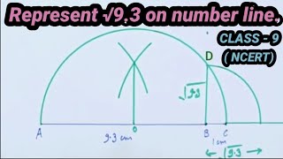 represent root 9.3 on number line l locate root 9.3 on number line l root 9.3 on number line #maths