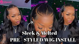 The Ultimate Beginner Friendly HD Melted Pre Styled Plucked &amp; Bleach Wig install | Alipearl Hair