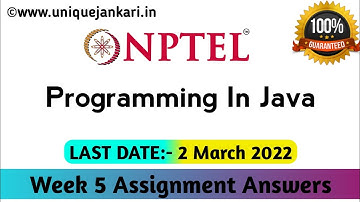 Programming In Java  NPTEL Week 5 Assignment Answers 2022 || Unique Jankari