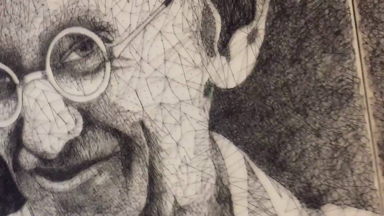 Mahatma Gandhi Art Made By Nails And Threads Youtube