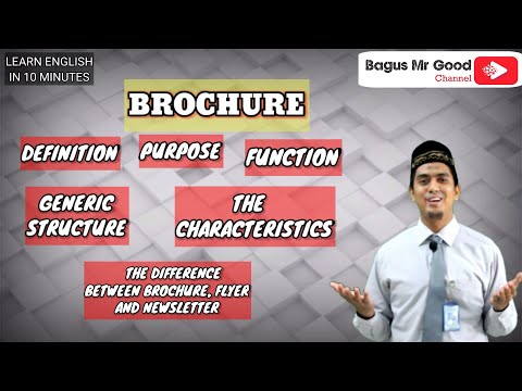 BROCHURE | DEFINITION, PURPOSE, FUNCTION, GENERIC STRUCTURE, THE CHARACTERISTICS AND THE DIFFERENCE