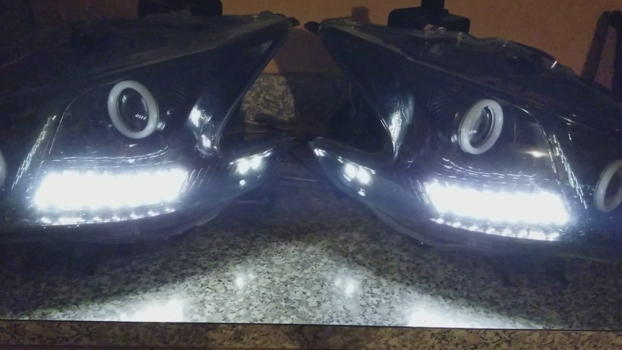 2012 Nissan maxima custom headlight - YouTube