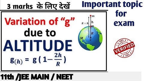 11th physics : Effect of altitude on acceleration due to the gravity