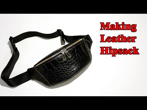 52 [Leather Craft] Making Leather Hip sack / 가죽 힙색 만들기 / Free Pattern