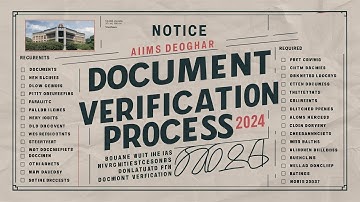 🏥 AIIMS Deoghar Document Verification Notice 2024 📄✅ #norcet6