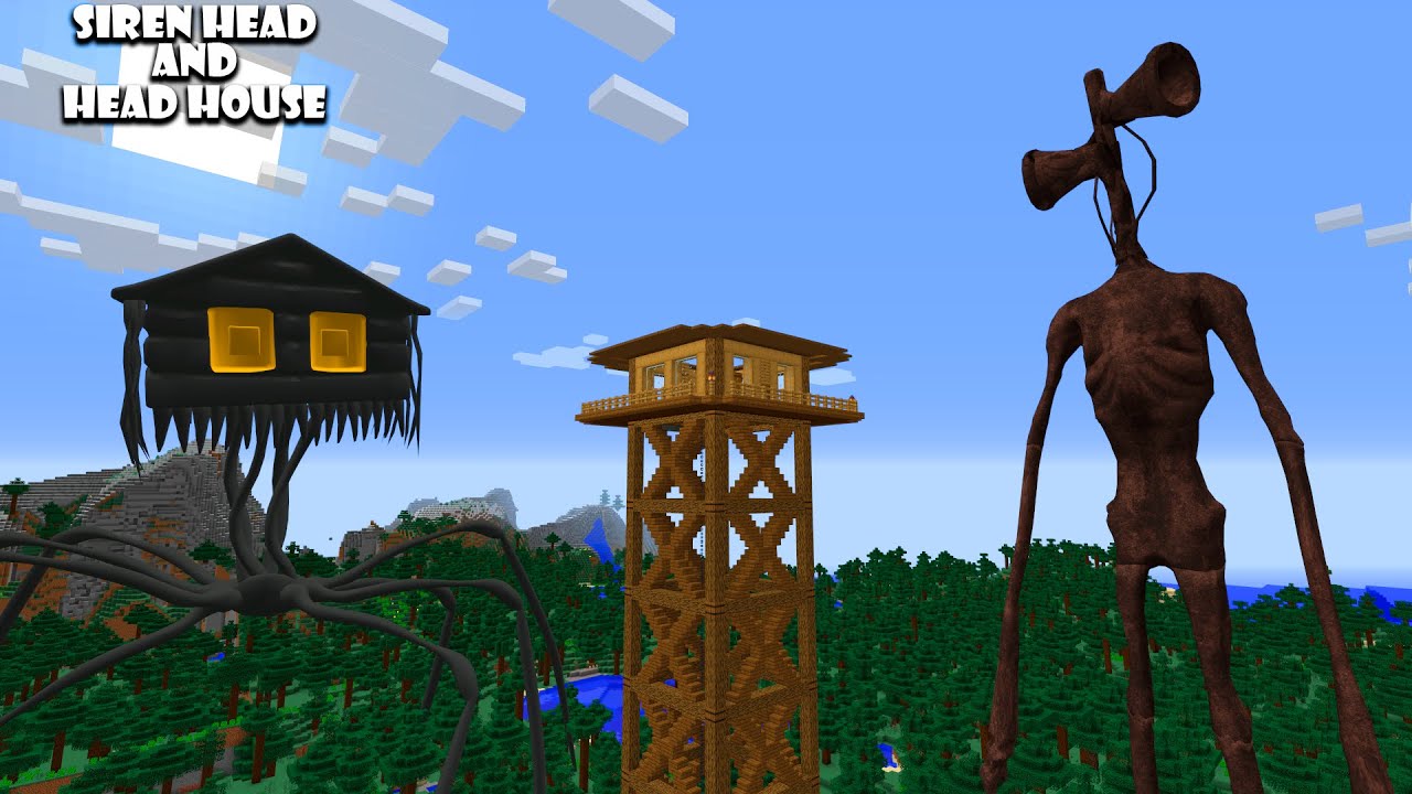 SURVIVING FROM HOUSE HEAD and SIREN HEAD in Minecraft - Gameplay - Coffin Meme