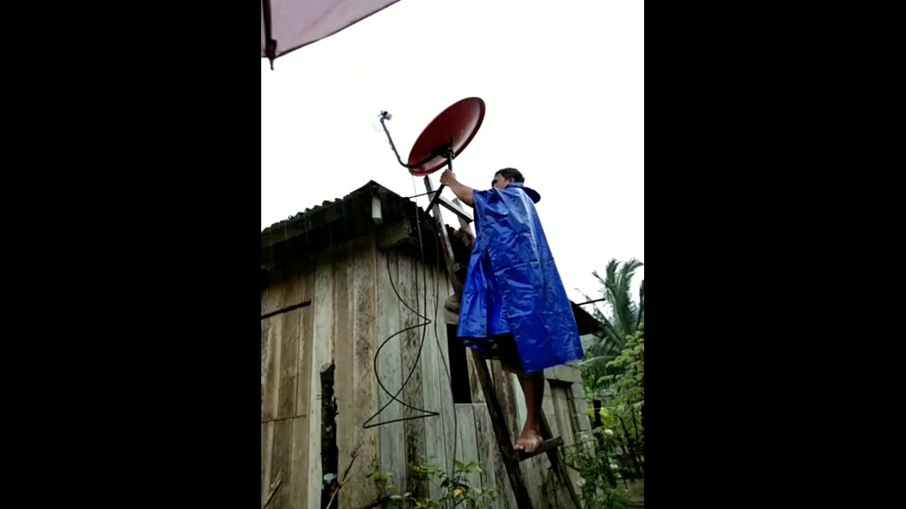 INSTALL NG CIGNAL TV SATELLITE DISH KAHIT MALAKAS ANG ULAN HOW TO