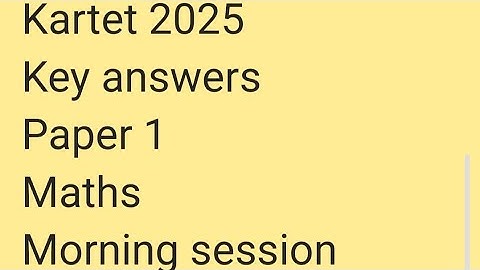 Kartet 2025 paper 1 maths keyanswers #kartet2025 #kartet # keyanswers #paper1 #maths @eedjoin 
