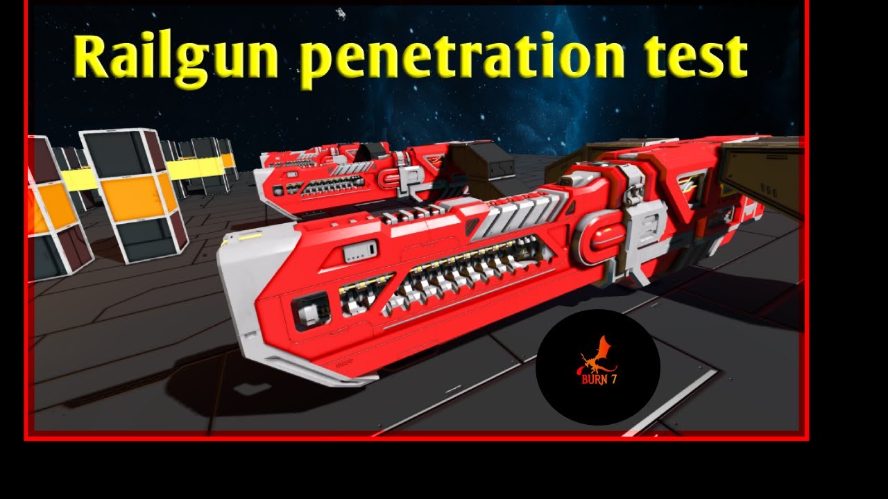 Warfare 2 update Railgun penetration test - Space engineers - YouTube