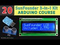 Lesson 20: Using LCD1602 with Arduino display temperature, voltage and distance | Robojax