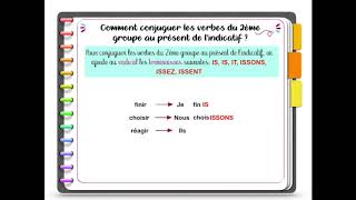 Le présent des verbes du 2ème et 3ème groupe   CM1