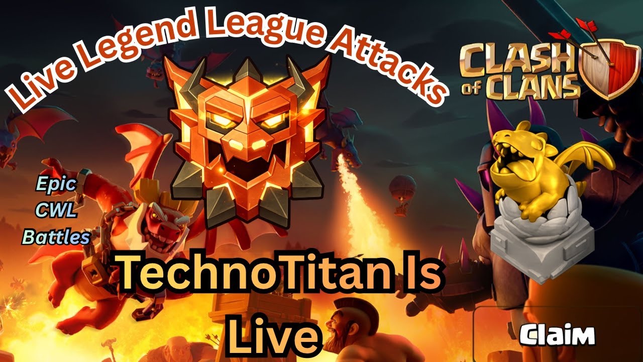 Live Legend League Attacks | Base Visit | Claim New Dragon Statue in SC Store | CWL Live | #coclive