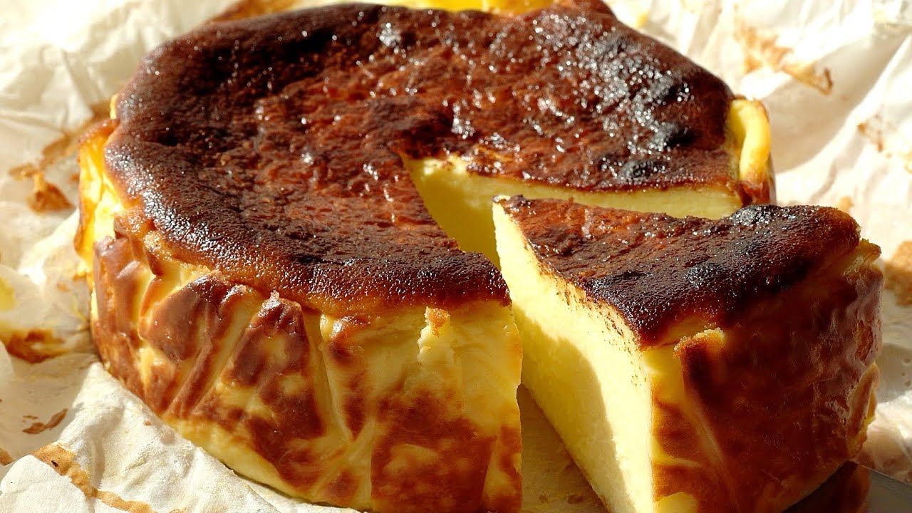 ⁣에어 프라이어로 바스크 치즈케이크 만들기 | 정말 쉬운 베이킹 | 메리니즈부엌