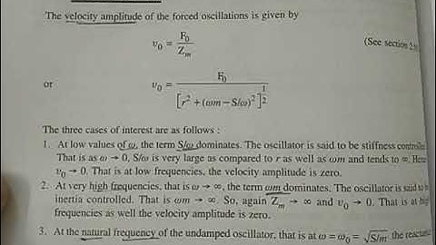 variation of velocity amplitude with the driving force frequency