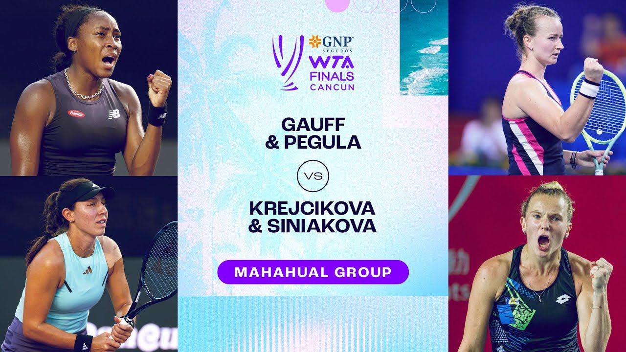 Gauff/Pegula vs. Krejcikova/Siniakova | 2023 WTA Finals Group Stage | WTA Match Highlights