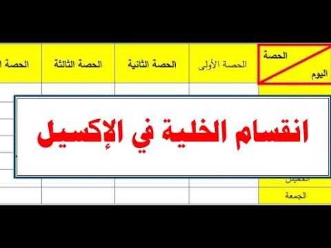 شرح طريقة تقسيم الخلية في اكسل أسرار الإكسيل