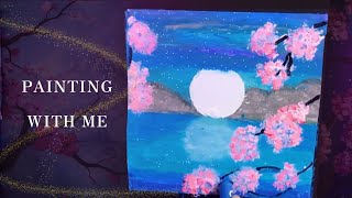 Moonlight night scenery drawing | Oil pastel drawing cherry blossom tree landscape | painting hacks by Art chapters 319 views 6 months ago 6 minutes, 1 second
