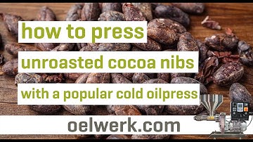 Unroasted cocoa nibs oil pressing with popular cold oilpress - made in germany