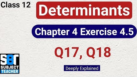 Chapter 4 Determinants Exercise 4.5 (Q17, Q18) class 12 Maths || NCERT