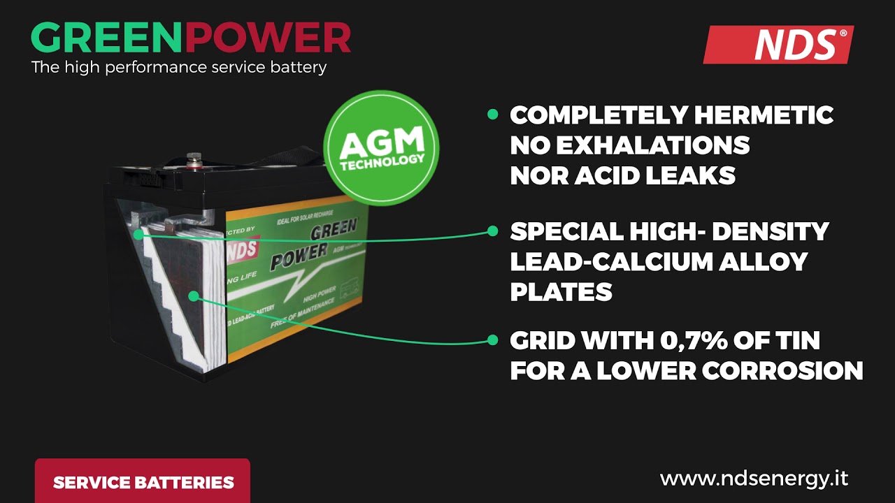Nds AGM Green Power 100Ah/12V Battery Green