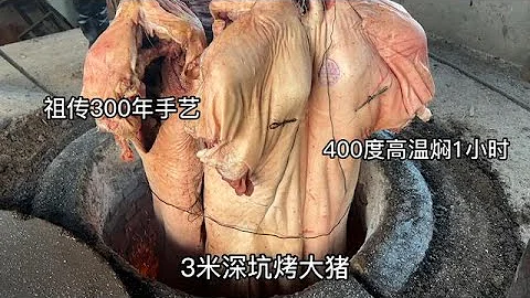 山东济南300年名吃，3米深坑烤大猪，400度高温焖1小时，场面震撼 - 天天要闻