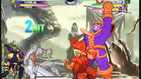 MvC2: Charlie Double Assist Combo [Thanos capture]