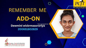 Web Programming | Java institute  for advanced  technology | Remember me Add-On | Task 04