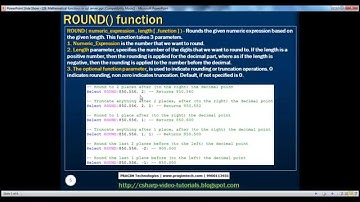 29  Mathematical functions in sql server