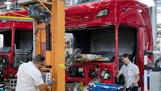 How is a truck made? Drone video from inside Scania's factory in Brazil