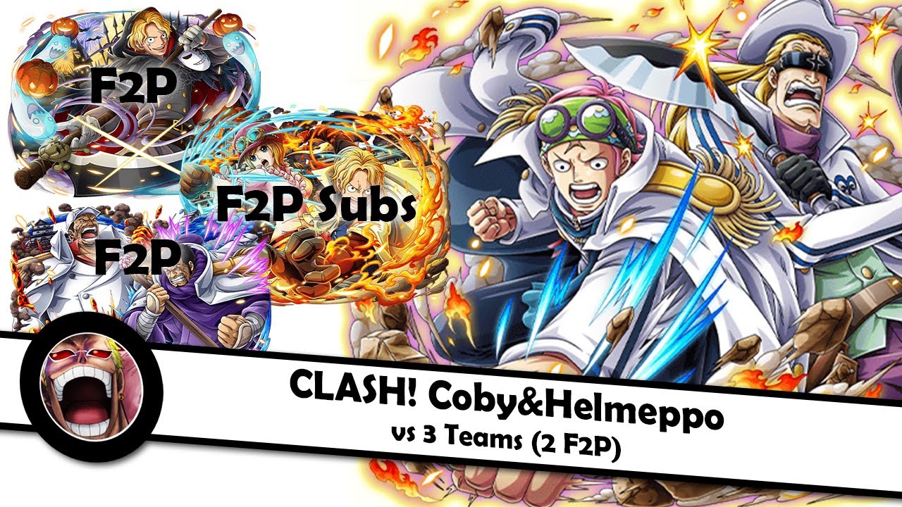 [OPTC] Raid Coby&Helmeppo vs 3 teams (2 F2P) - YouTube