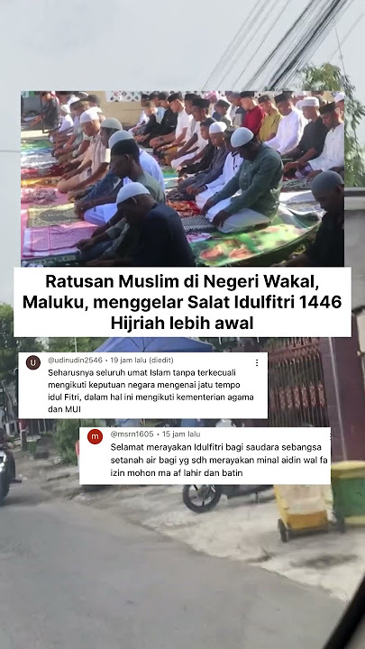 Ratusan Muslim di Negeri Wakal menggelar Salat Idulfitri 1446 Hijriah lebih awal. #idulfitri #shorts