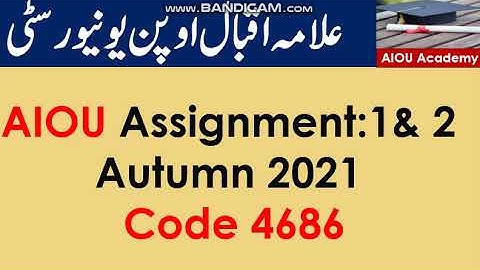AIOU Code 4686 Solved Assignment No.1 & 2  Autumn 2021