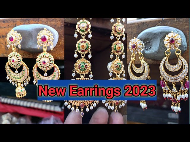 latest gold earrings 2023 || gold jhumkas || gold jewellery ||  #todayfashion - YouTube