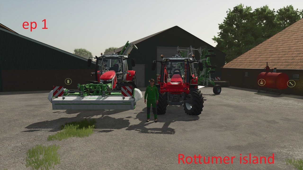 Mow and rake the field FS25 map Rottumer island