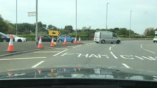 Portsbridge Roundabout from Cosham, 3rd exit to Paulsgrove & M27, Portsmouth Driving Test Route Help