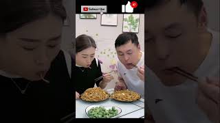 Husband and wife eating food145|| Chinese couple eating show funny shorts   husbandwifeeatingshow
