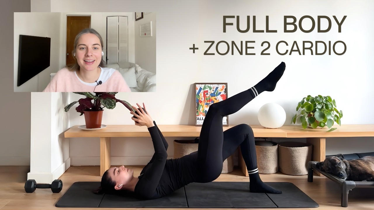 30-Min Hard Full-Body Pilates Cardio with Dumbbells | Claire Lost Her Wallet