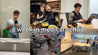 a realistic week in medical school *vlog* 🧑🏼‍💻 (studying, climbing, potluck, #vanlife friends)