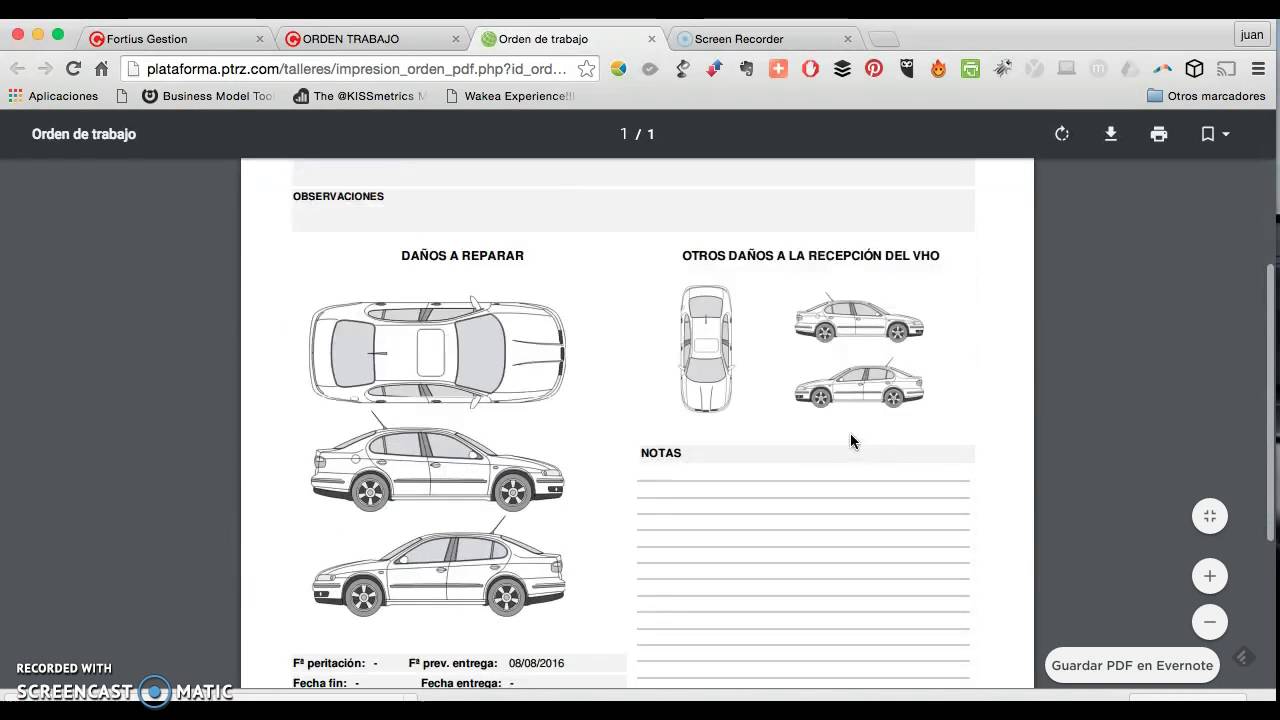 Demo del software de gestión para talleres, Fortius