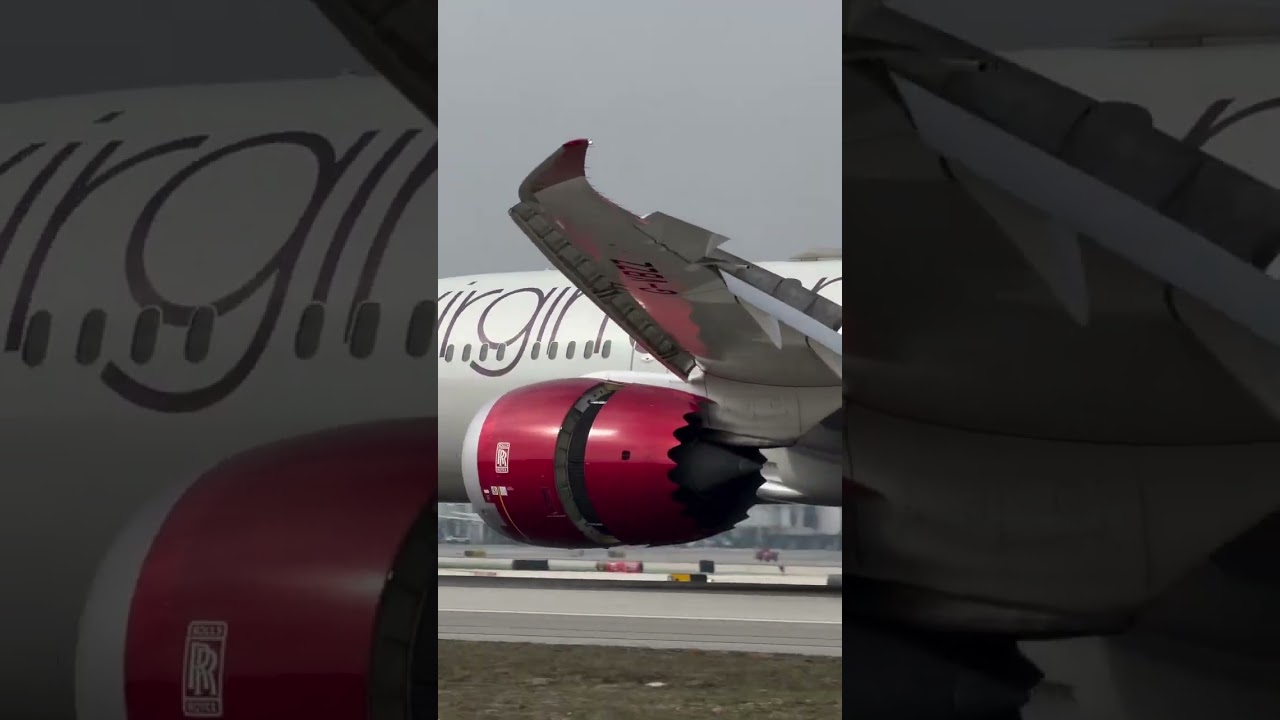 Virgin atlantic B-787 landing at R22L 