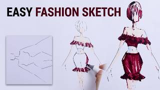 How to Draw Fashion Illustration Step by Step | Easy Fashion Sketching Tutorial | SSM Fashion